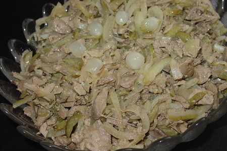 Фото к рецепту: Салат с печени.