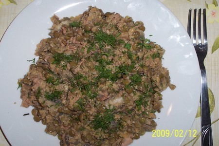 Фото к рецепту: Салат из чечевицы