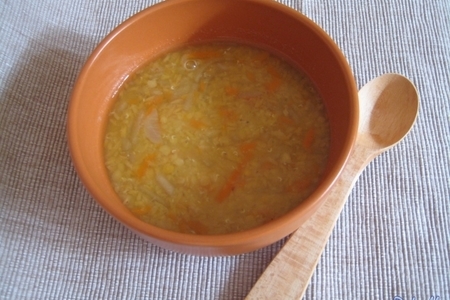Фото к рецепту: Постный суп-пюре из чечевицы