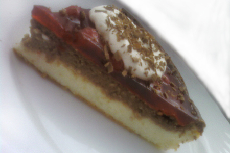 Фото к рецепту: Творожный пирог с красной смородиной