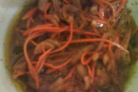 Фото к рецепту: Хе из моркови с баклажанами