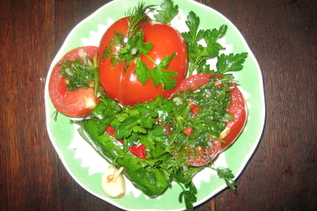 Фото к рецепту: Огурчик и помидорчик малосольные за часочек.