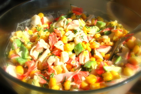 Фото к рецепту: Крабовый салат постный