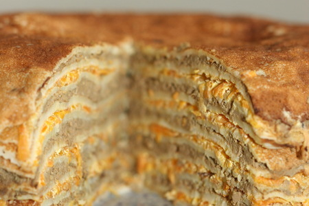 Фото к рецепту: Печёночный блинчатый пирог