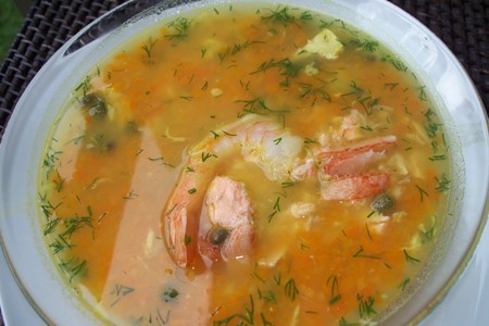Фото к рецепту: Суп  из рыбы и морепродуктов   !!!!