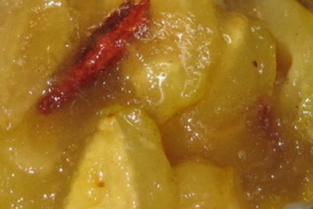 Фото к рецепту: Маринованная японская айва по рецепту маринованных груш от иоанны хмелевской