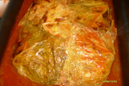 Фото к рецепту: "лазанья" из савойской капусты.