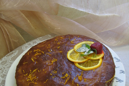 Постный торт "апельсиновый рай" с ароматом корицы"