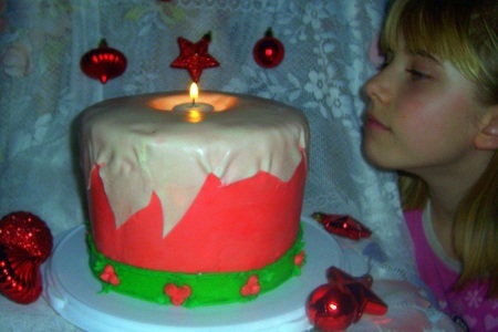 Торт*рождественская свеча*