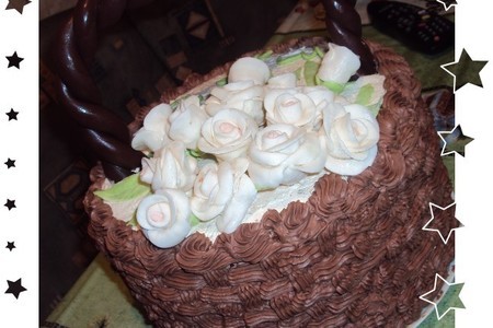 Фото к рецепту: Торт "корзина с цветами"