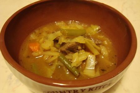 Мясной суп с капустой