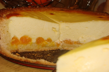 Фото к рецепту: Käsekuchen - творожный тортик  с мандаринами