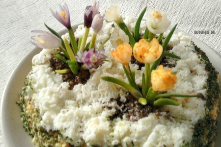 Фото к рецепту: Салат  "весенние цветы"