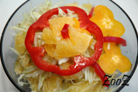 Фото к рецепту: Салат из капусты с апельсином