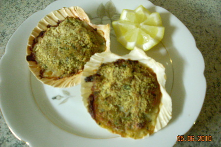 Фото к рецепту: Морские гребешки гратин или capesante gratinate