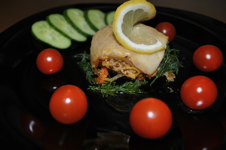Фото к рецепту: Запеченная рыба под горчичным соусом