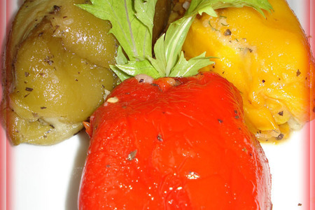 Фото к рецепту: Вегетарианский ужин - основное блюдо триколор и салат во саду и в огороде (с посвящением)