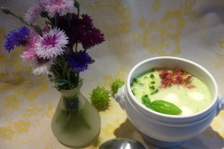 Фото к рецепту: Холодный дынно-огуречный суп
