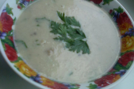 Фото к рецепту: Суп-пюре из кабачка на курином бульоне.