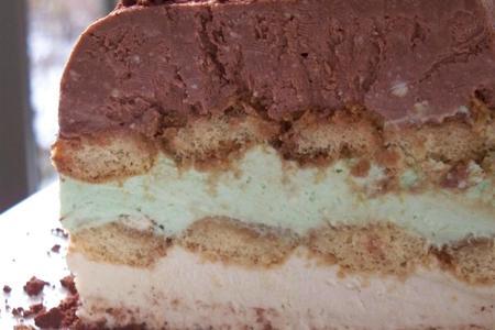 Десертный торт и мороженое   "  тирамису  + "
