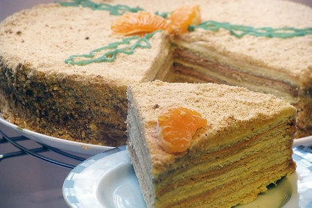 Торт "новогодний апельсин" по мотивам "наполеона"