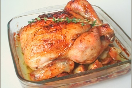 Фото к рецепту: Курица с 40 чесноками