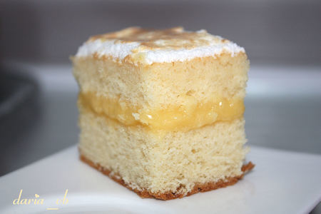 Фото к рецепту: Заварное лимонное пирожное