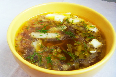 Грибной суп с картофельной лапшой