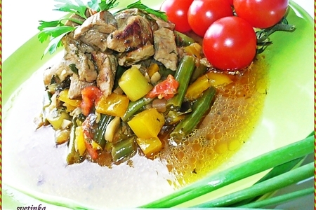 Фото к рецепту: Соте из телятины и овощей "попурри"
