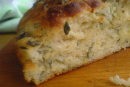 Фото к рецепту: Хлеб с зелёным луком