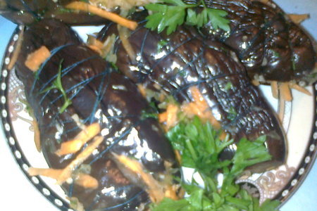 Фото к рецепту: Баклажаны моченые "синее удовольствие"