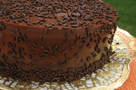 Торт-пирог « шоколадный »с шоколадными чипсами и  в шоколадной панакоте (ultra choc-chip cake).