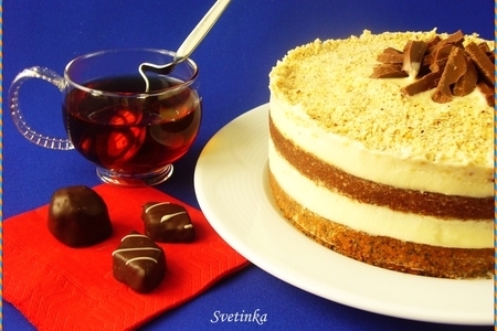 Фото к рецепту: Маково-ореховый торт со сгущенкой «нежный, уютный, вкусно домашний»