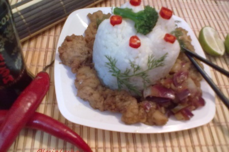 Фото к рецепту: Свинина в кисло-сладком соусе "го бао жоу"锅包肉