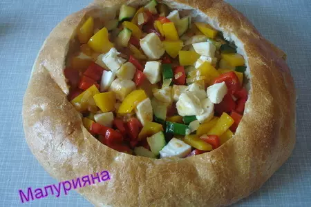 Пицца " фаршированная лепёшка"/gefüllte fladenbrot-pizza: шаг 6