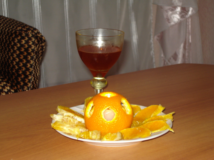 Рождественский апельсиновый фонарик: шаг 3