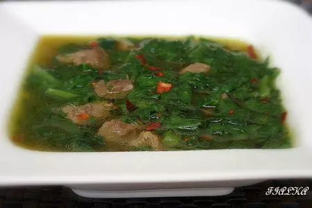 Шпинатовая подливка с мясом: шаг 2