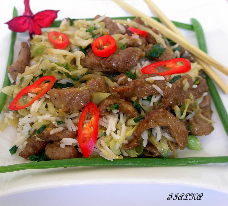 Рис с капустой и бараниной(lamb&amp;cabbage rice): шаг 1