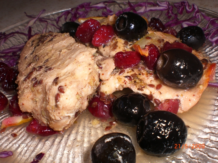 Запеченая медовая курица с маслинами и клюквой: шаг 6