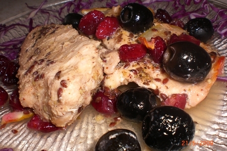 Запеченая медовая курица с маслинами и клюквой: шаг 6