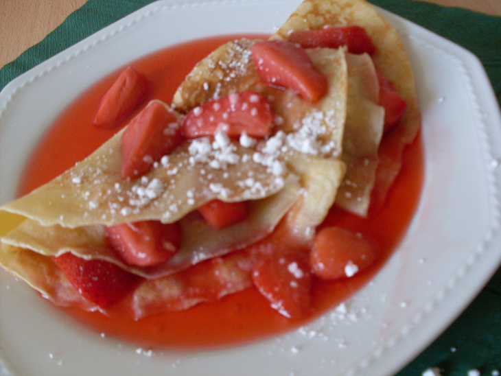 Crepes в клубничном соусе: шаг 2