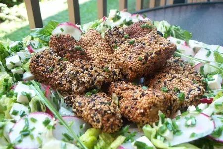 Saumon au sesame- кубики лосося в сезаме  !!!!: шаг 6