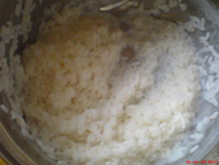 Фруктово-рисовая запеканка из вчерашней каши: шаг 1