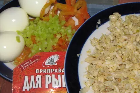 Рыбный рулет с овощами.: шаг 1