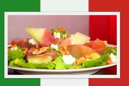 Салат - melone prosciutto di parma - дыня с пармской ветчиной: шаг 5