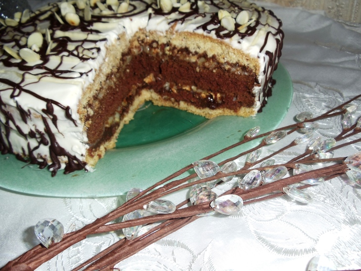Шоколадно-миндальный торт!: шаг 16