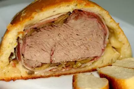 Говядина в прованском хлебушке, типа beef wellington: шаг 17