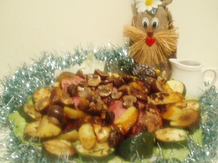 Ветчина рождественская, или новогодняя с картошечкой и овощами: шаг 13