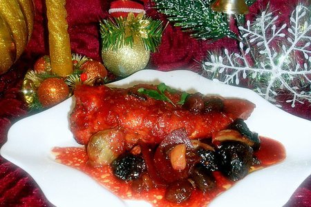Куриное филе под пикантным соусом "новогодний маскарад": шаг 14