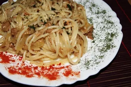 Spaghetti con tonno: шаг 9